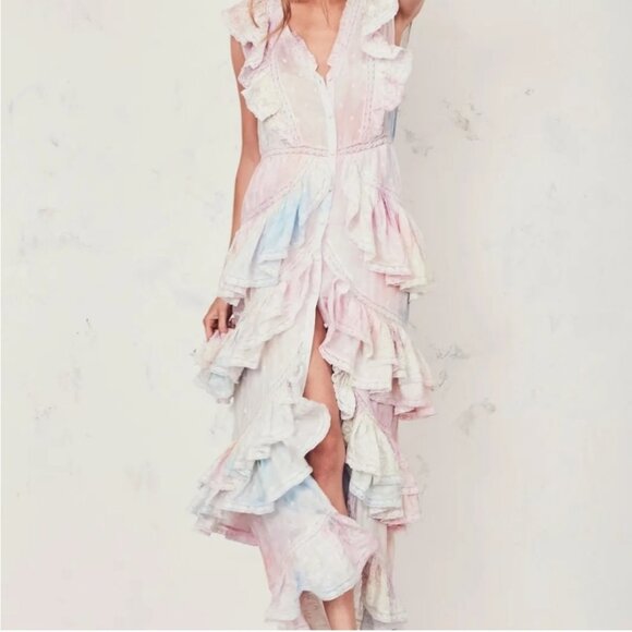 LoveShackFancy  India Dress in Rainbow Tie-Dye 🌈 🦄✨️ 6 - Picture 8 of 13